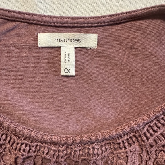Maurices Women's Size 0X Sleeveless Crochet Detail Top - Purple - Picture 4 of 6